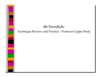 6b Swedish:  Technique Review and Practice - Posterior Upper Body 6b Swedish:  Technique Review