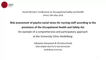 at the University Clinic Heidelberg  Sebastian Starystach &amp; Christina Streib