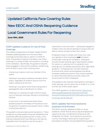 Updated California Face Covering Rules  Updated California Face Covering Rules  New EEOC And OSHA