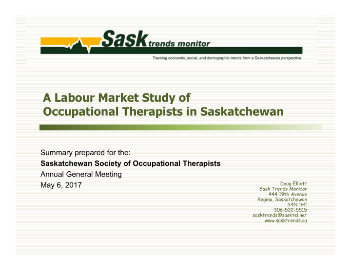 a labour market study of occupational therapists in