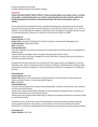 Sample #1  Project Description (What? Where? When?): Clearly describe/explain your project, event,