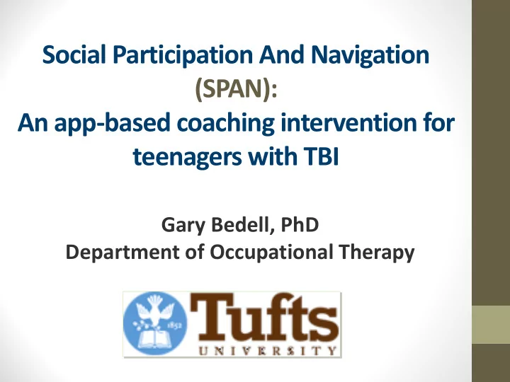 social participation and navigation span an app based