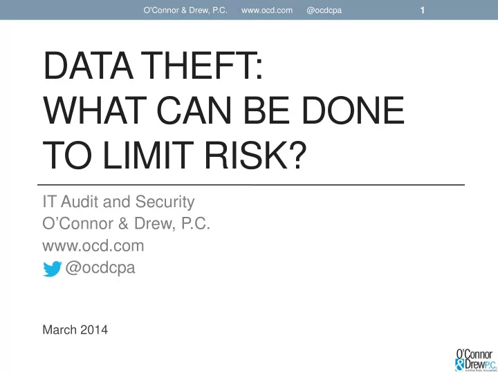 data theft what can be done to limit risk