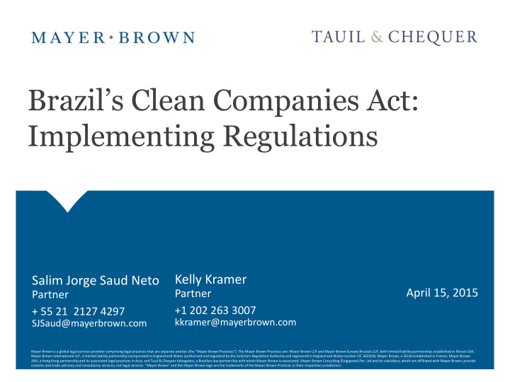 brazil s clean companies act implementing regulations
