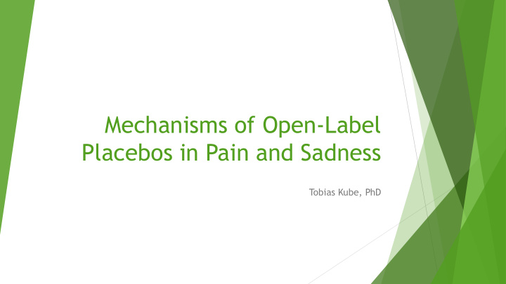 placebos in pain and sadness