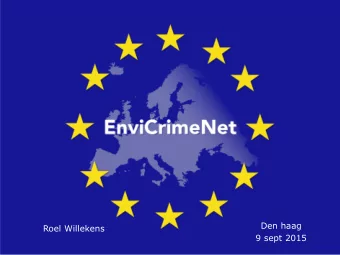 Den haag  Roel Willekens  9 sept 2015  Europol Unclassified - Basic Protection Level  European