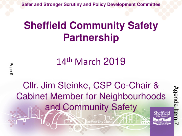 sheffield community safety partnership 14 th march 2019