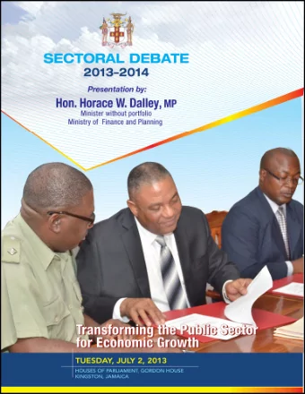 Transforming the Public Sector for  Economic Growth  2013 Sectoral Debate Tuesday, July 2, 2013