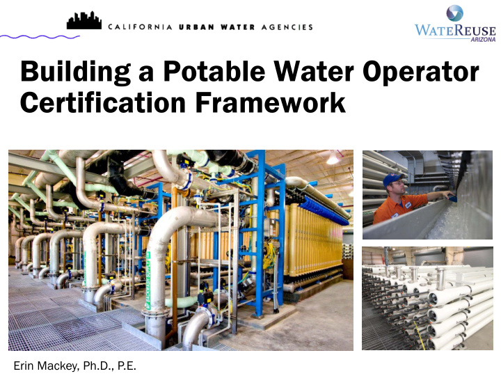 building a potable water operator certification framework