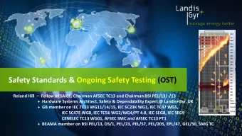 Safety Standards &amp; Ongoing Safety Testing (OST) Roland Hill  Fellow of SAIEE, Chairman AFSEC