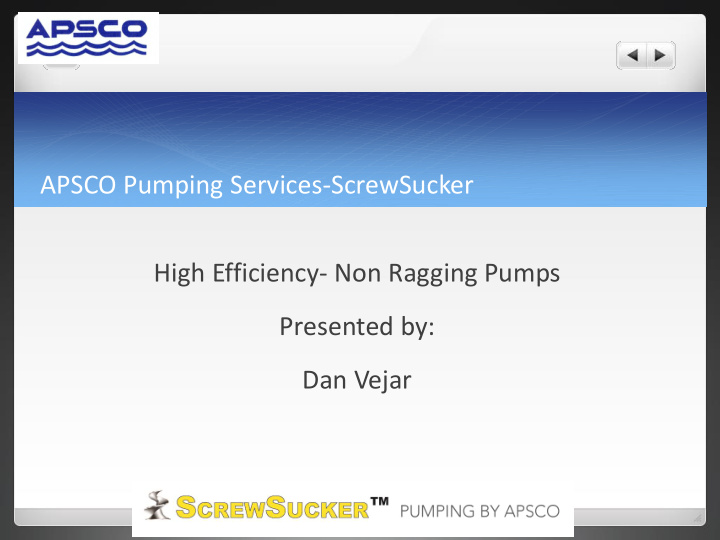 apsco pumping services screwsucker