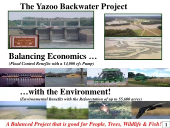 The Yazoo Backwater Project  Balancing Economics   (Flood Control Benefits with a 14,000 cfs