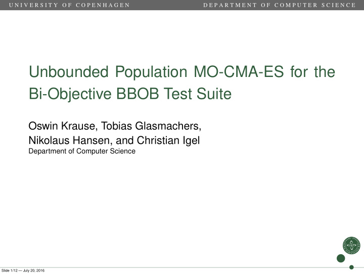 unbounded population mo cma es for the bi objective bbob
