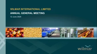 WILMAR INTERNATIONAL LIMITED  ANNUAL GENERAL MEETING  12 June 2020  0  IMPORTANT NOTICE