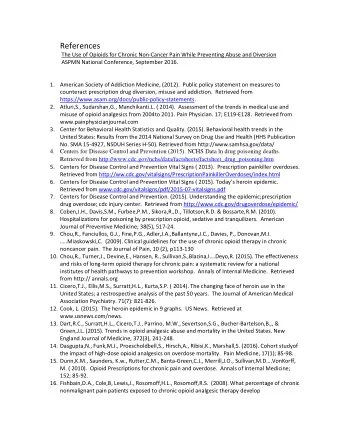 References  The Use of Opioids for Chronic Non-Cancer Pain While Preventing Abuse and Diversion