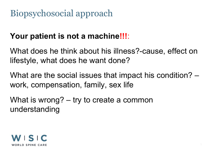 biopsychosocial approach