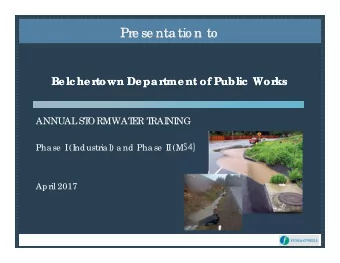 Pre se nta tio n to  Pre se nta tio n to  Be lc he r  Be lc he r  town De par  town De par  tme nt