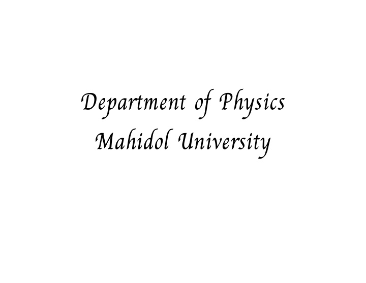 department of physics mahidol university bachelor degree
