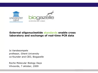 External oligonucleotide standards enable cross  laboratory and exchange of real-time PCR data  Jo