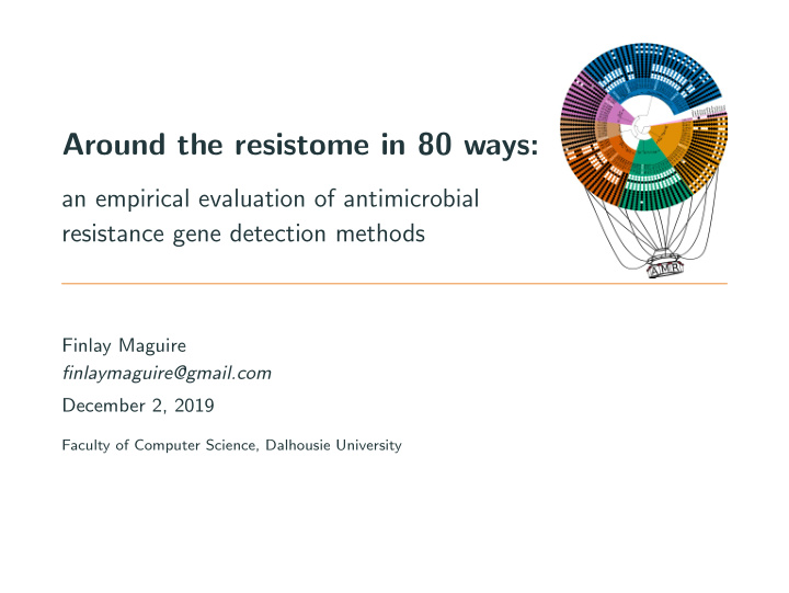 around the resistome in 80 ways