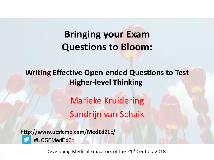 bringing your exam questions to bloom