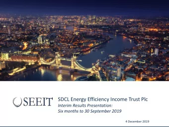 capital  4 December 2019  Contents  Investment Manager Presentation Team  Co-founder of SDCL