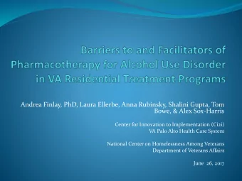 Bowe, &amp; Alex Sox-Harris  Center for Innovation to Implementation (Ci2i)  VA Palo Alto Health