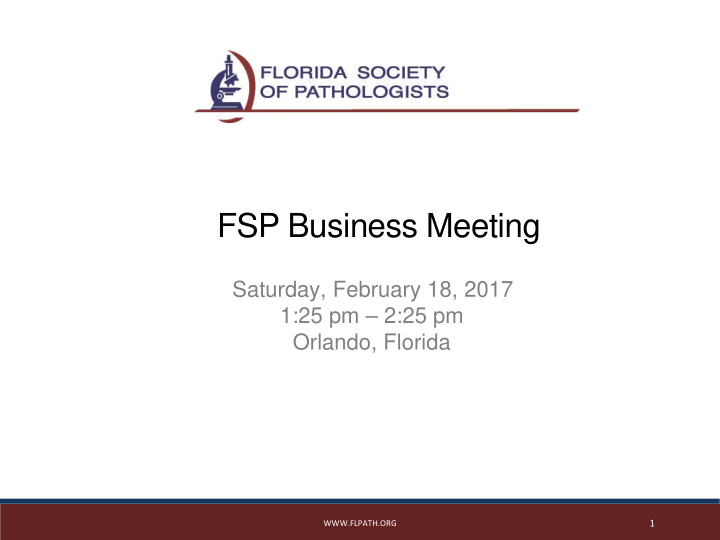 fsp business meeting
