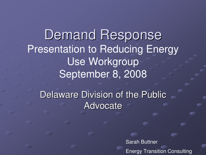 demand response demand response