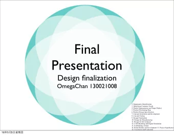 Final  Presentation  Design finalization  OmegaChan 130021008  2. Opportunity Identification  3.