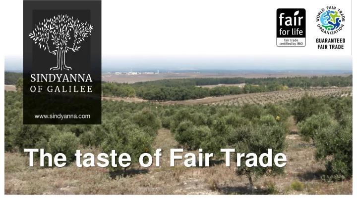 the taste of fair trade who is sindyanna