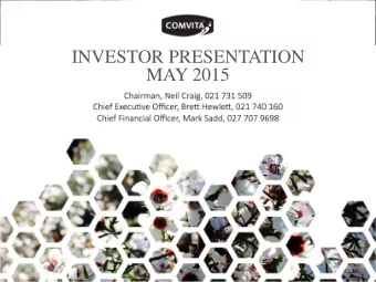INVESTOR PRESENTATION  MAY 2015