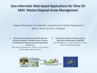Geo-informatic Web-based Applications for Olive Oil Mills Wastes Disposal Areas Management