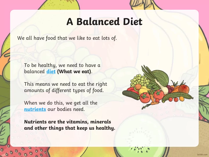 a balanced diet