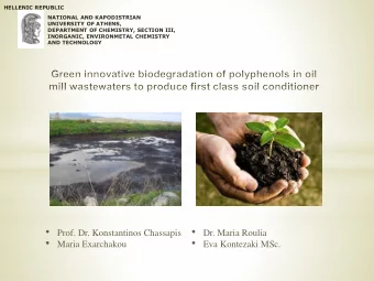 Main  Typical OMWW  characteristics of  composition by  OMWW:  weight:  high chemical  oxygen