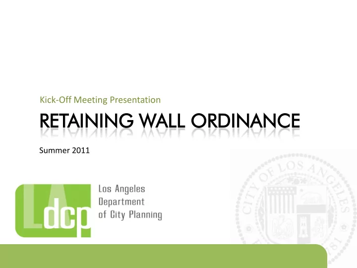 ret etaining aining wal all ordin inance ance