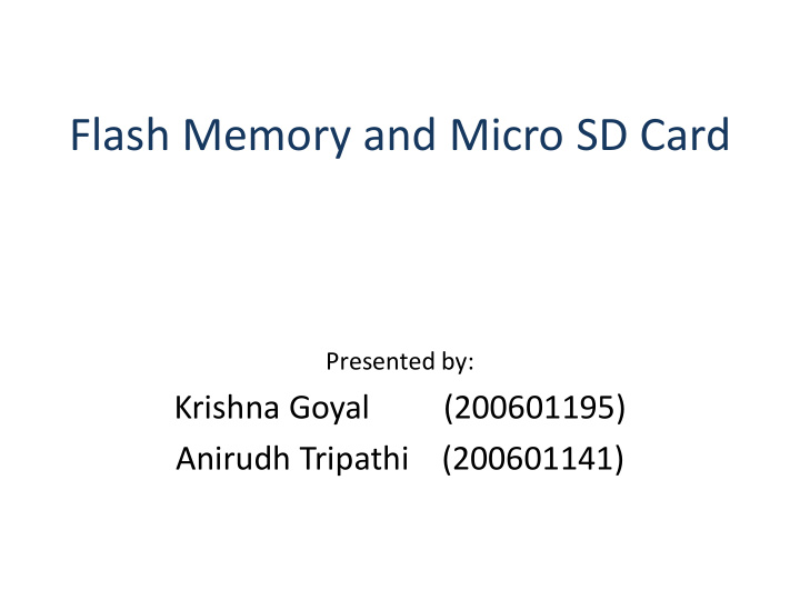 flash memory and micro sd card