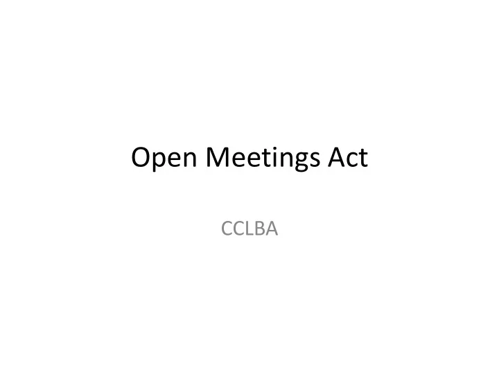 open meetings act