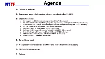 Agenda  1) Citizens to be heard  2) Review and approval of meeting minutes from September 11, 2018