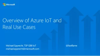 Overview of Azure IoT and  Real Use Cases  Defining Internet of Things  Connectivity  Data