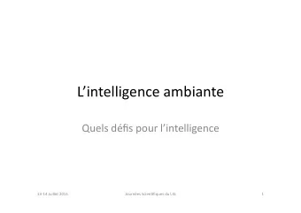 Lintelligence  ambiante    Quels  dfis  pour  lintelligence    13-14
