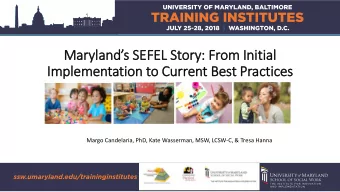 Im  Imple  lementation to Current Best Practic  ices  Developing an Online Database to  Track