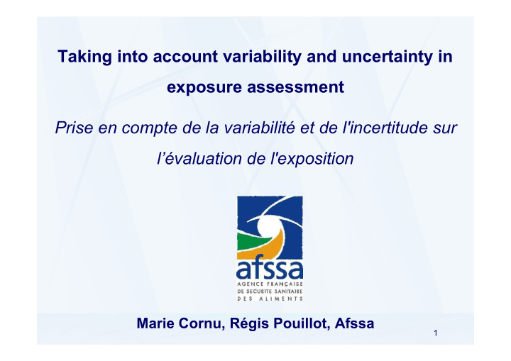 taking into account variability and uncertainty in
