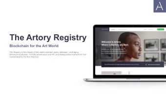 The Artory Registry  Blockchain for the Art World  The Registry is the industrys first