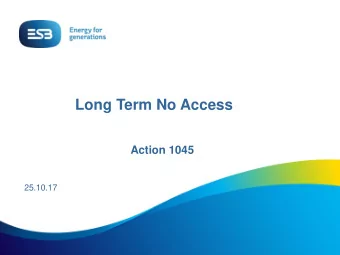 Long Term No Access  Action 1045  25.10.17  Long Term No Access - Profile  LTNA @ 2% of All Meters