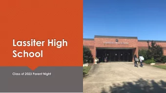 School  Class of 2023 Parent Night  Tonights Plan  People to Know  Grades, Promotion and