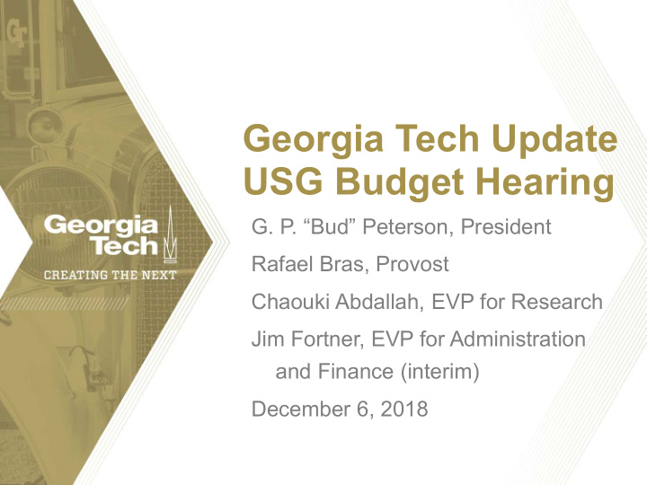georgia tech update usg budget hearing