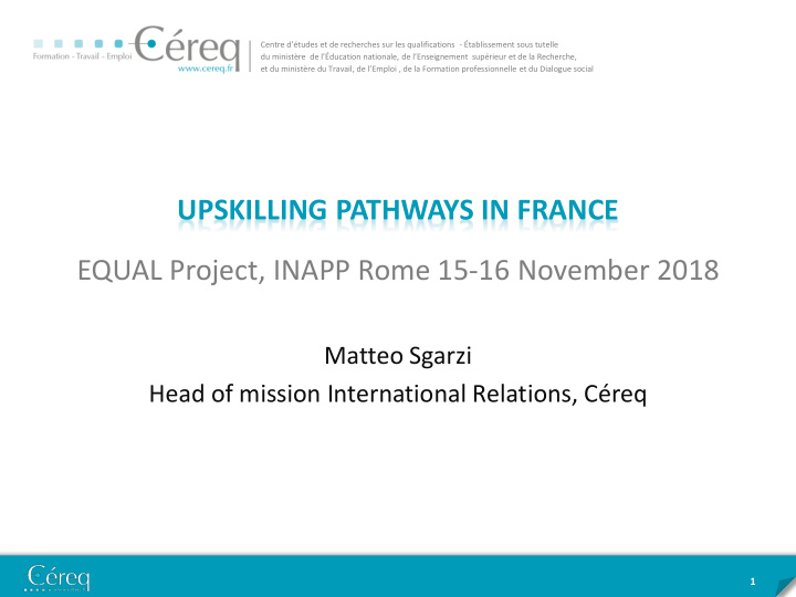 upskilling pathways in france equal project inapp rome 15
