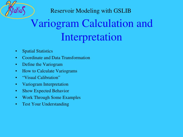 variogram calculation and interpretation