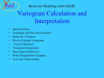 Variogram Calculation and  Interpretation    Spatial Statistics    Coordinate and Data